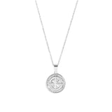 Compass Pendant & 2mm Link Chain - Silver
