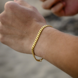 5mm Cuban Chain + Bracelet Set - 14K Gold