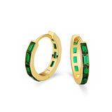 Emerald Huggie Earring – 14K Gold