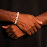 9mm Iced Link Bracelet - Silver