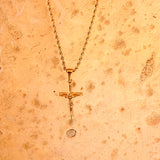 Crucifix Pendant & Franco Chain - 18K Gold