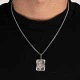 Palm Pendant & 3mm Cuban Chain - Silver