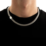 8mm Cuban Chain + Bracelet Set - Silver OLD
