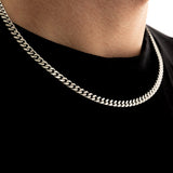 5mm Cuban Chain + Bracelet Set - Silver
