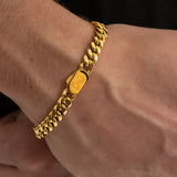 8mm Cuban Chain + Bracelet Set - 18K Gold OLD