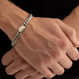 8mm Cuban Chain + Bracelet Set - Silver OLD