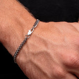 5mm Cuban Chain + Bracelet Set - Silver