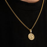 Compass Pendant & 3mm Cuban Chain - 18K Gold
