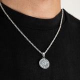 Sun Pendant & 3mm Rope Chain - Silver