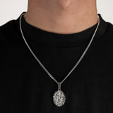 Virgin Mary Pendant & 3mm Cuban Chain - Silver