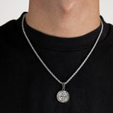 Compass Pendant & 3mm Rope Chain - Silver
