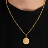 Compass Pendant & 3mm Cuban Chain - 18K Gold