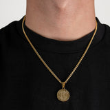 Sun Pendant & 3mm Cuban Chain - 18K Gold