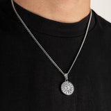 Sun Pendant & 3mm Cuban Chain - Silver