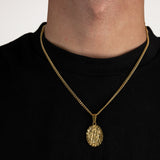Virgin Mary Pendant & 3mm Cuban Chain - 18K Gold