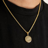 Sun Pendant & 3mm Rope Chain - 18K Gold