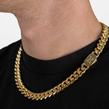 12mm Cuban Chain - 18K Gold