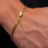 5mm Cuban Chain + Bracelet Set - 14K Gold