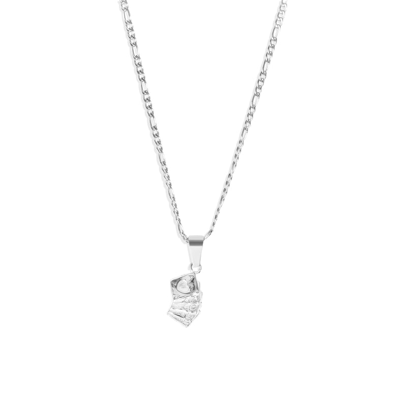 Playing Cards Pendant & 3mm Figaro Chain - Silver