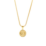 Sun Pendant & Franco Chain - 18K Gold