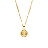 Sun Pendant & 3mm Cuban Chain - 18K Gold