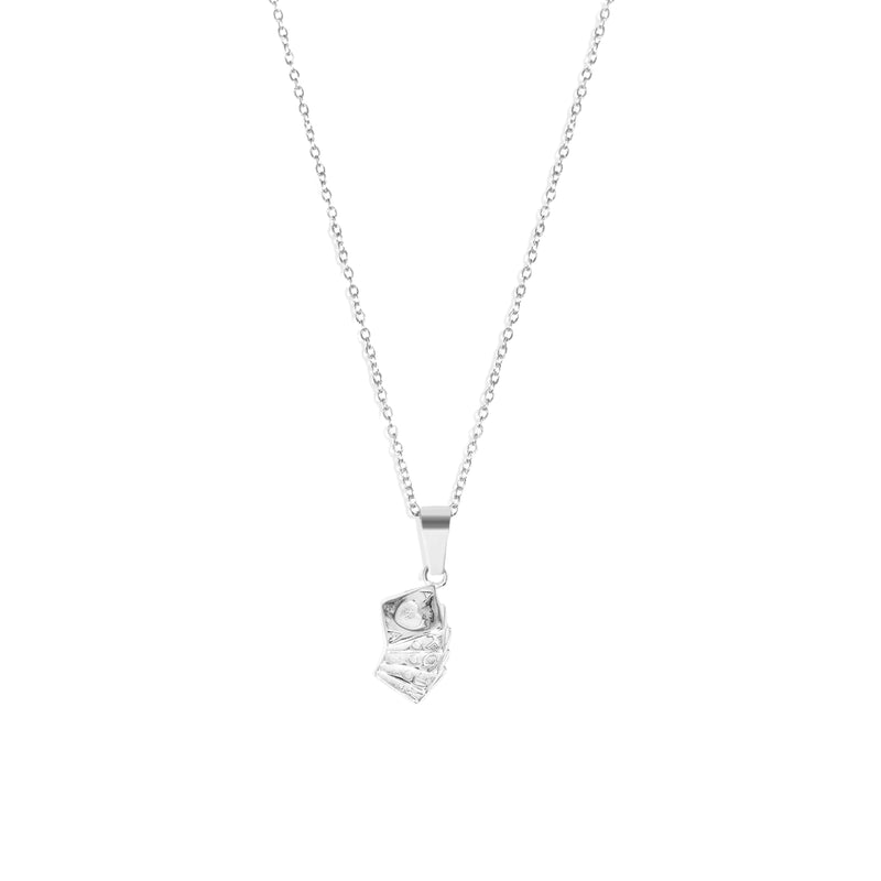 Playing Cards Pendant & 2mm Link Chain - Silver