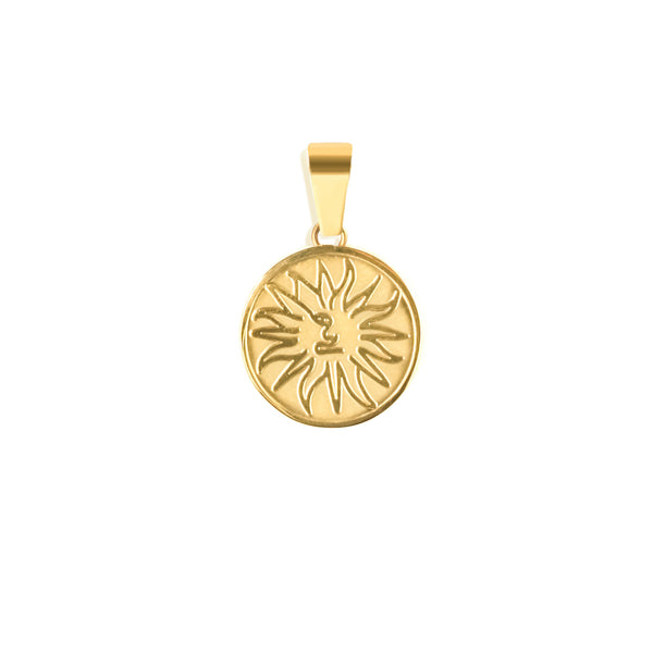 Sun Pendant & 3mm Cuban Chain - 18K Gold