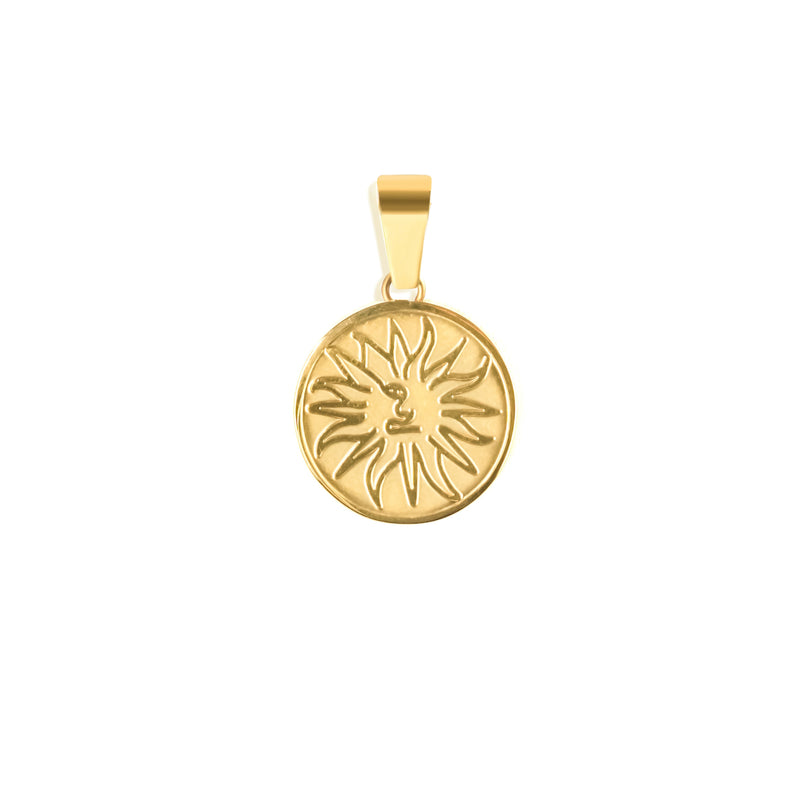Sun Pendant & 3mm Cuban Chain - 18K Gold