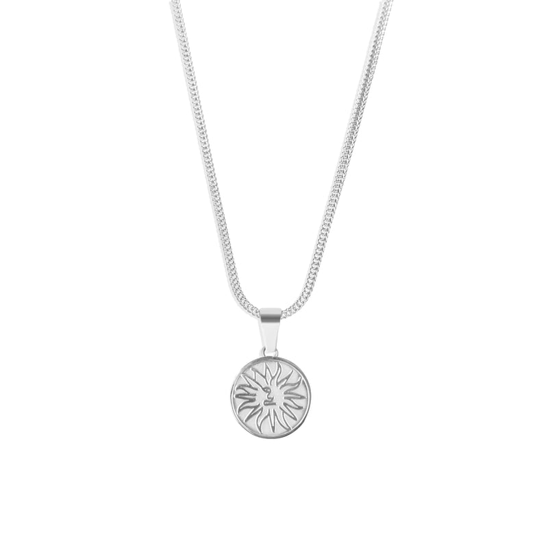 Sun Pendant & Franco Chain - Silver