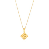 Ammonite Pendant & 2mm Link Chain - 18K Gold