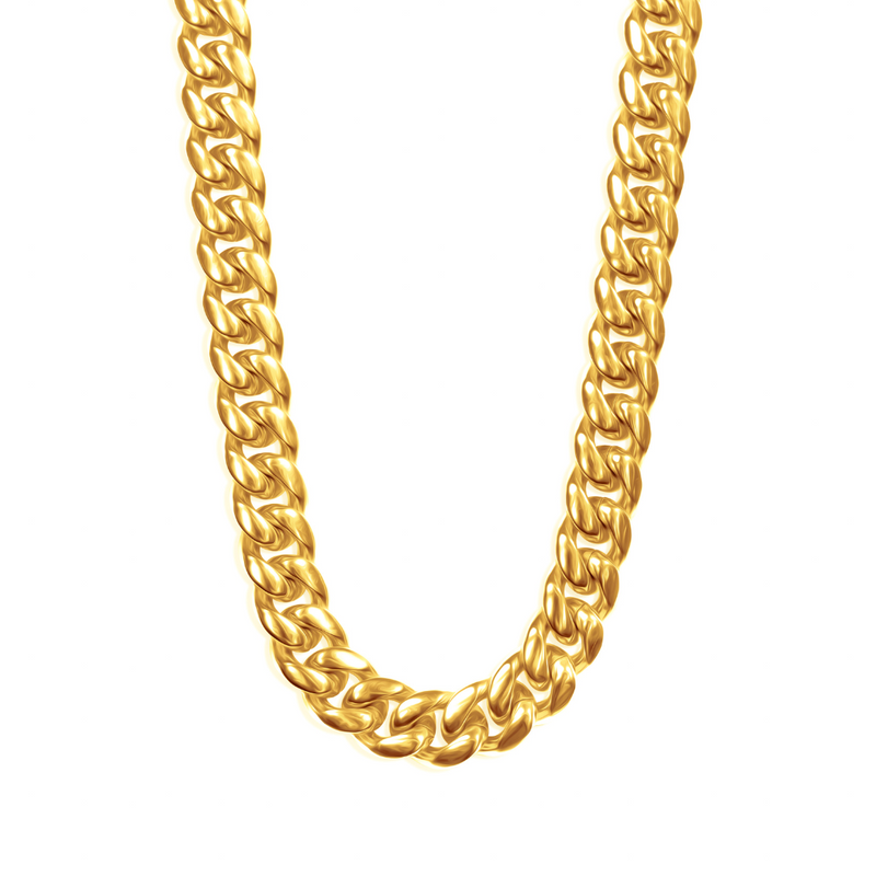 12mm Cuban Chain - 18K Gold