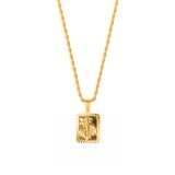 Palm Pendant & 3mm Rope Chain - 18K Gold