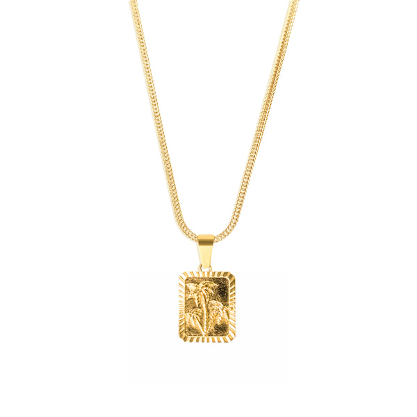 Palm Pendant & Franco Chain - 18K Gold