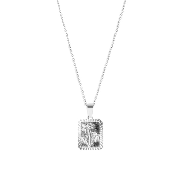 Palm Pendant & 2mm Link Chain - Silver