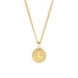 Compass Pendant & 3mm Cuban Chain - 18K Gold