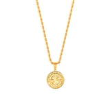 Compass Pendant & 3mm Rope Chain - 18K Gold