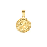 Compass Pendant & 2mm Link Chain - 18K Gold