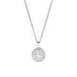 Compass Pendant & 3mm Cuban Chain - Silver