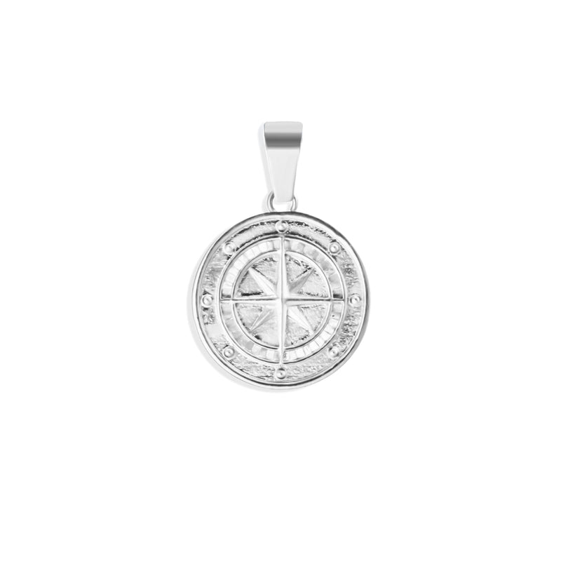 Compass Pendant & 2mm Link Chain - Silver