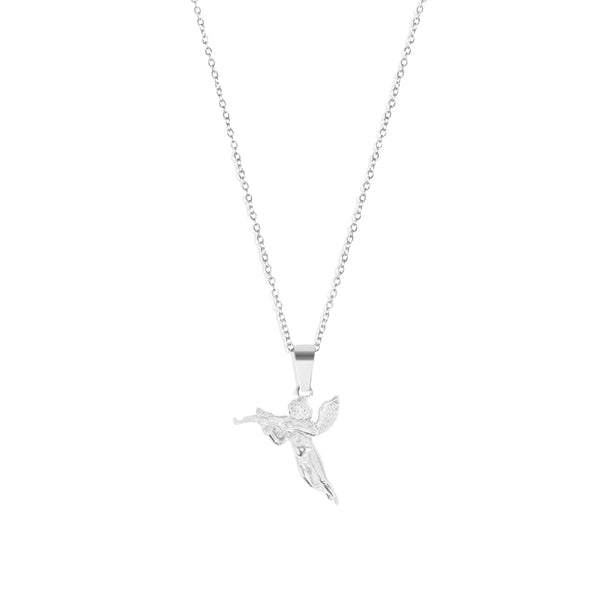 Cupid Pendant & 2mm Link Chain - Silver