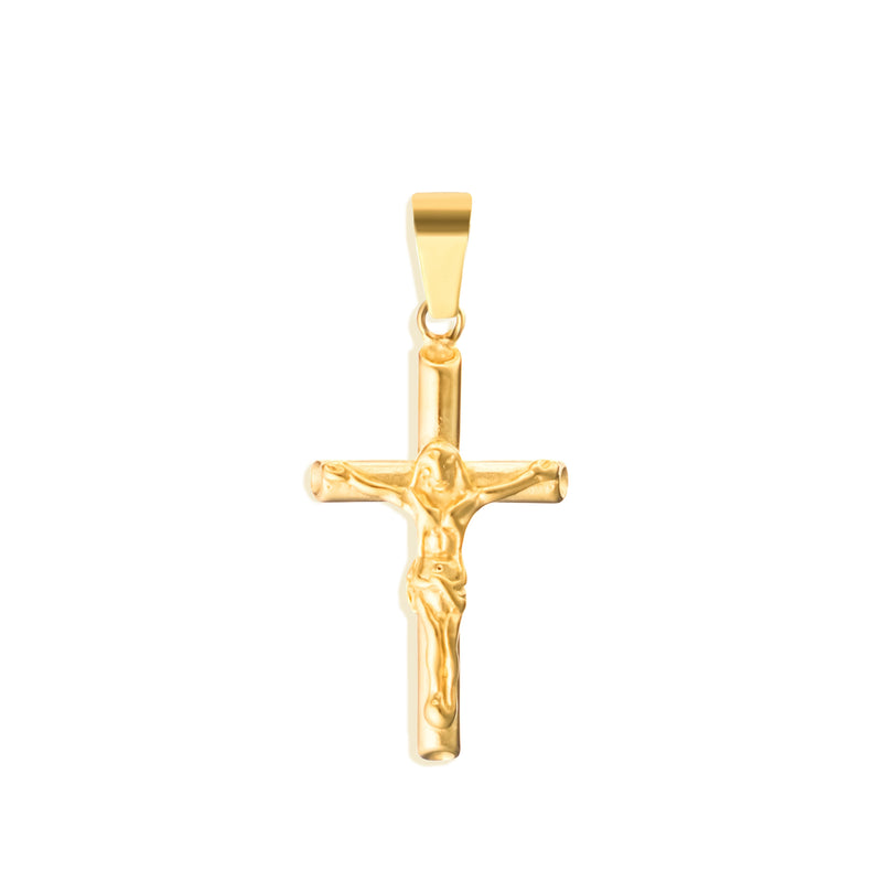 Crucifix Pendant & Franco Chain - 18K Gold