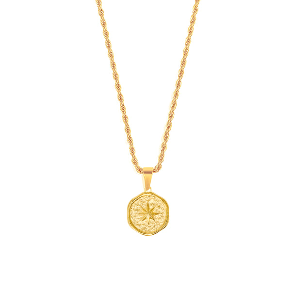 North Star Pendant & 3mm Rope Chain - 18K Gold