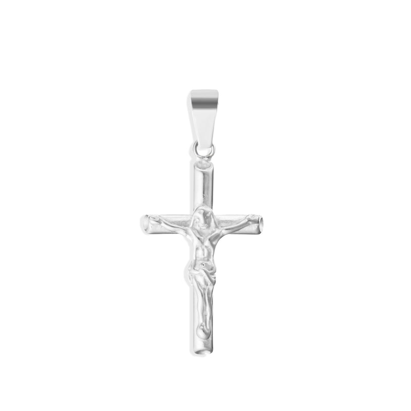 Crucifix Pendant & 3mm Rope Chain - Silver