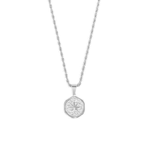 North Star Pendant & 3mm Rope Chain - Silver