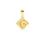 Ammonite Pendant & 2mm Link Chain - 18K Gold