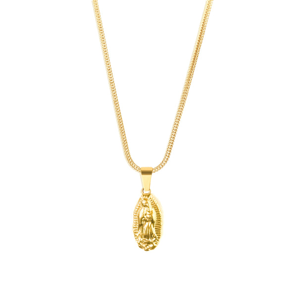 Mary Pendant & Franco Chain - 18K Gold