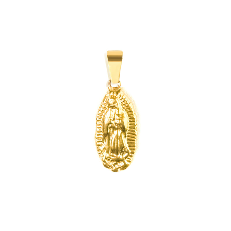 Mary Pendant & 2mm Link Chain - 18K Gold