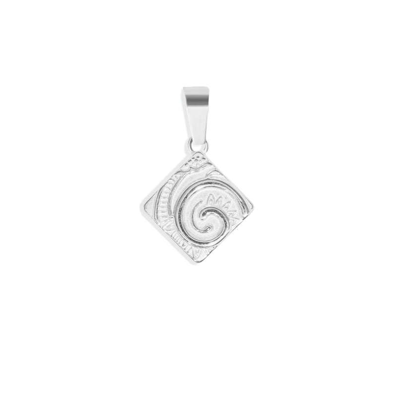 Ammonite Pendant & 2mm Link Chain - Silver