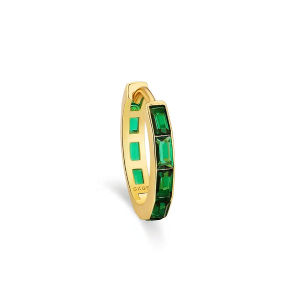 Emerald Huggie Earring – 14K Gold