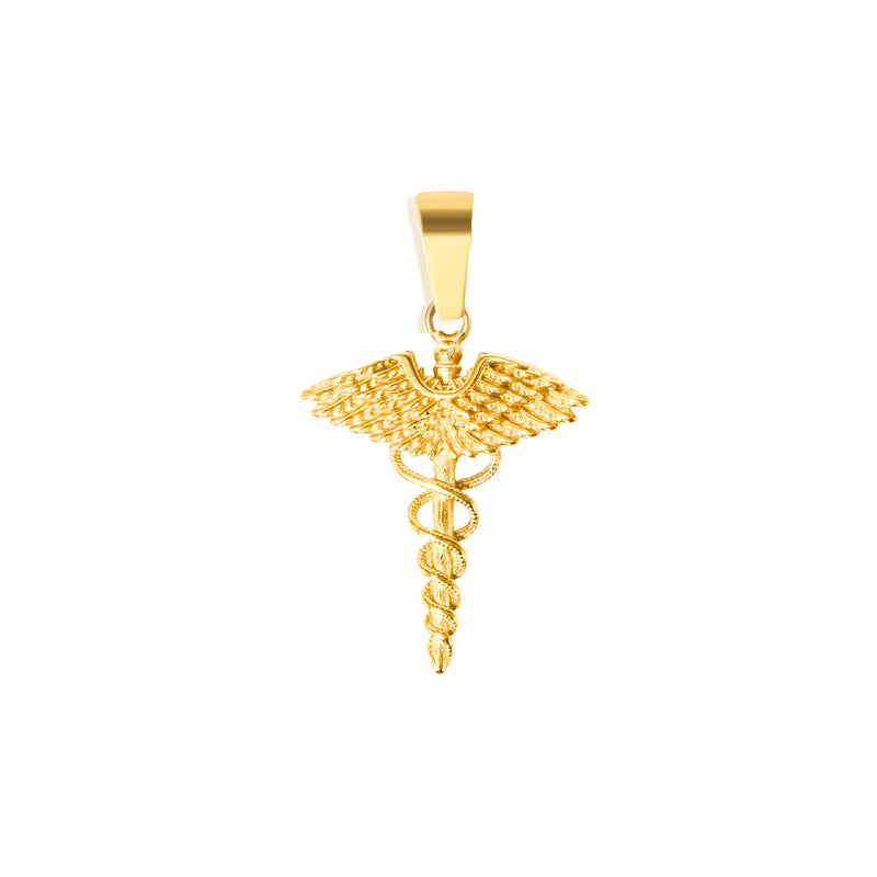 Angel Wing Pendant & 2mm Link Chain - 18K Gold